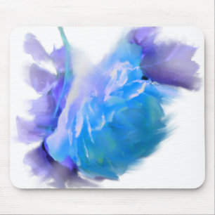 Blue watercolor roses blue flower blue floral mouse pad