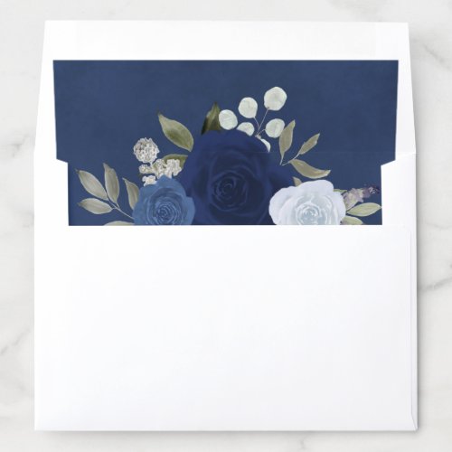 Blue Watercolor Roses Elegant Boho Chic Wedding  Envelope Liner