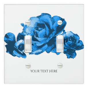Blue Watercolor Roses Elegant Gothic Lovely Light Switch Cover