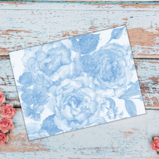 Blue Watercolor Roses