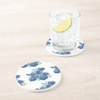 Blue Watercolor Round Coaster