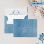 Blue Watercolor RSVP w/ Return Address Crest Envelope<br><div class="desc">Beautiful blue watercolor and monogram wedding RSVP envelope with printed return address coordinating our "Blue Watercolor Wedding Monogram" RSVP cards. NOTES: 1) the default "A2" envelope size selected fits our coordinating 3.5" x 5" RSVP card size, if you make changes on the RSVP card size, please make sure to select...</div>