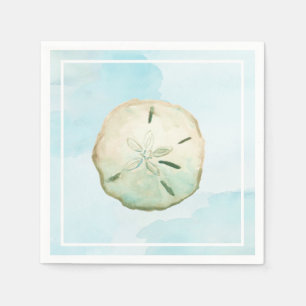 Blue Watercolor Sand Dollar Napkins