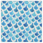 Blue Watercolor Scale Pattern Fabric