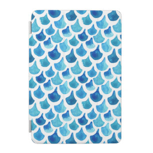 Blue Watercolor Scale Pattern iPad Mini Cover