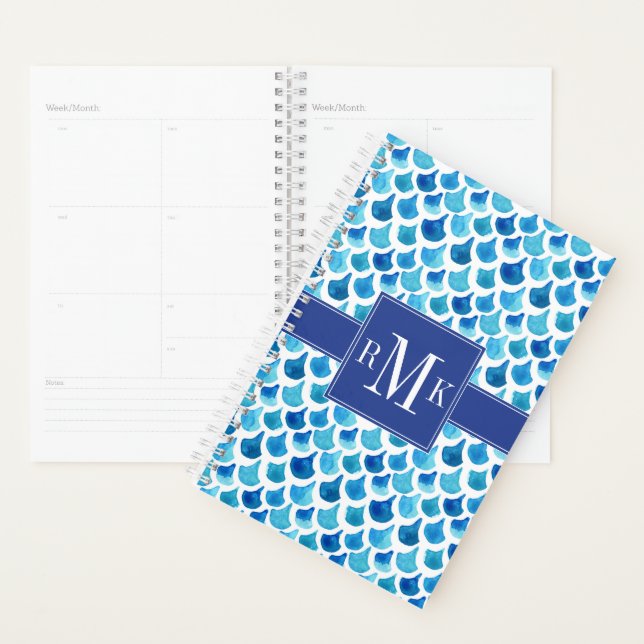 Blue Watercolor Scale Pattern Planner (Display)