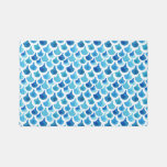 Blue Watercolor Scale Pattern Rug