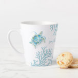 Blue Watercolor Sea Turtle Latte Mug at Zazzle