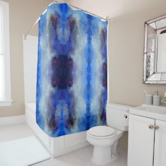 Blue Watercolor Shower Curtain
