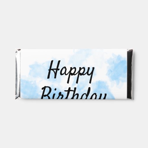 Blue watercolor simple birthday add your name cust hershey bar favors
