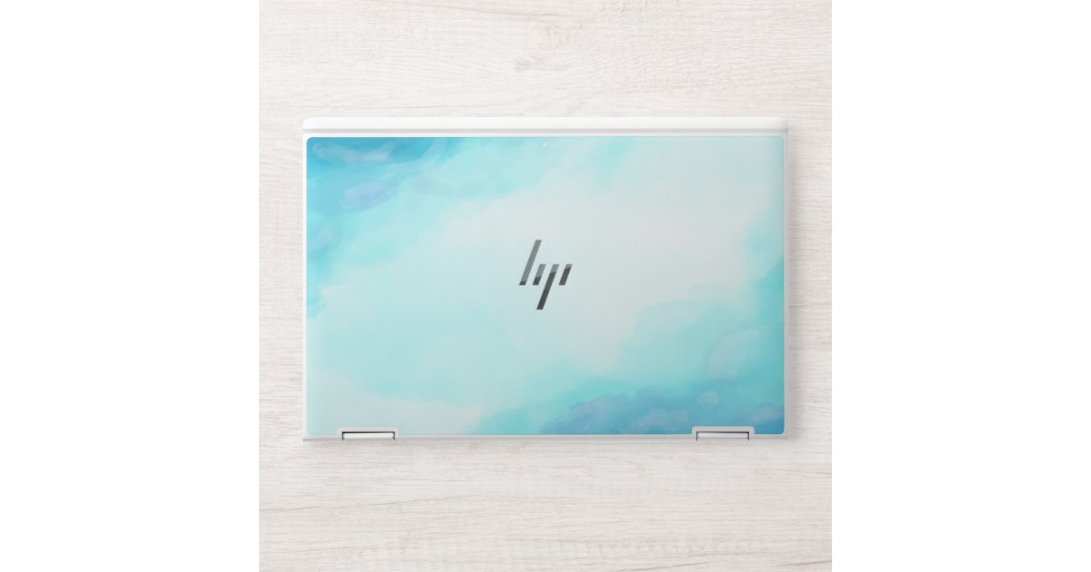 Blue Watercolor Sky Background HP Laptop Skin | Zazzle