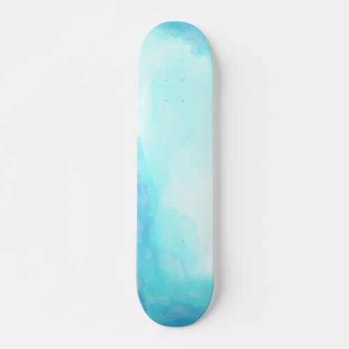 Blue Watercolor Sky Background Skateboard