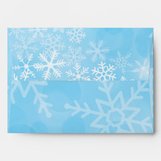 Blue Watercolor Snowflake Envelope
