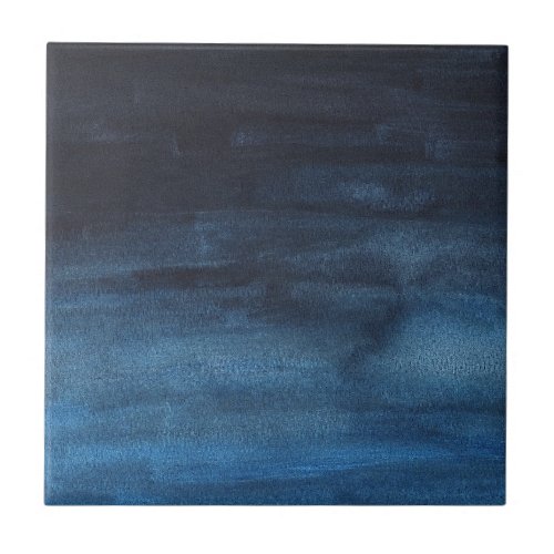 Blue Watercolor Splash Modern Simple Abstract Art Ceramic Tile