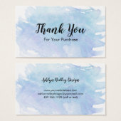 Blue Watercolor Splash Thank You (Front & Back)