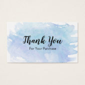 Blue Watercolor Splash Thank You (Front)