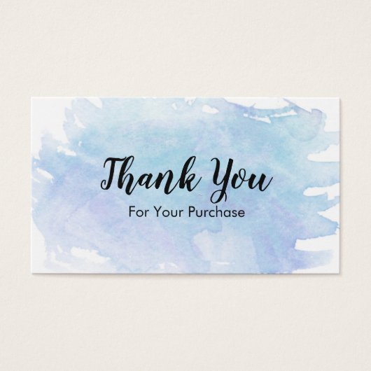 Blue Watercolor Splash Thank You (Front)