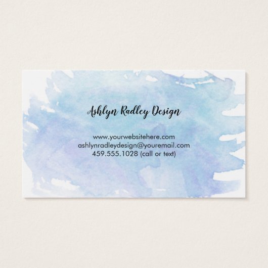 Blue Watercolor Splash Thank You (Back)