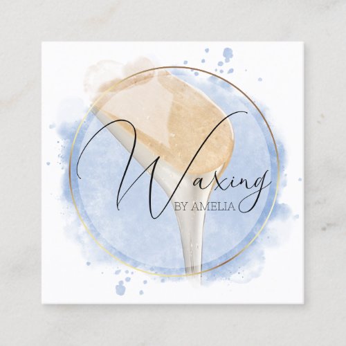 Blue Watercolor Splash Waxing Business Card