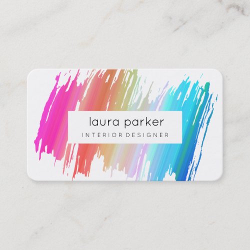 Blue Watercolor Splatter Elegant Abstract Modern Business Card