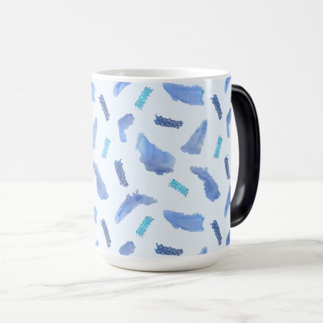 Blue Watercolor Spots 15 oz Morphing Mug (Front Right)