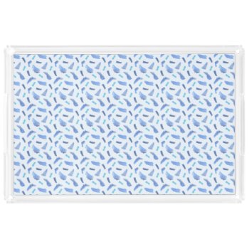 Blue Watercolor Spots Extra Large Rectangle Tray by elenasimsim_for_home at Zazzle