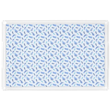 Blue Watercolor Spots Extra Large Rectangle Tray