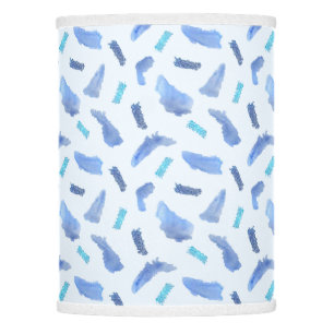 Blue Watercolor Spots Lamp Shade