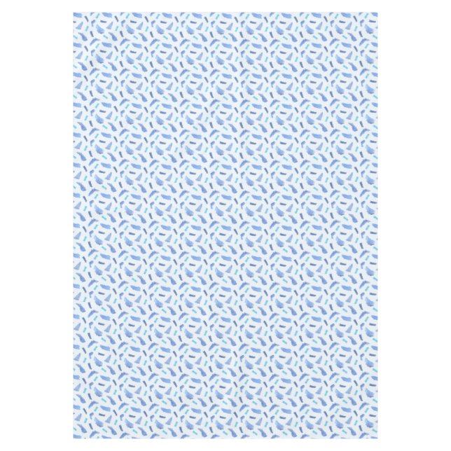 Blue Watercolor Spots Tablecloth 60'' x 84'' (Front)