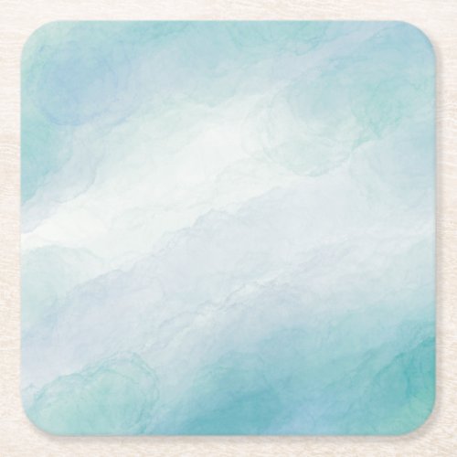 Blue watercolor square paper coaster