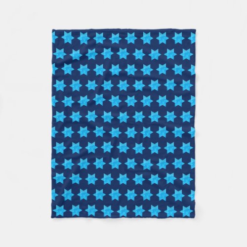 Blue Watercolor Star of David Jewish Holiday Fleece Blanket