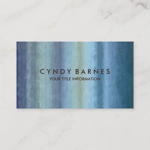 Blue Watercolor Stripe Business Card