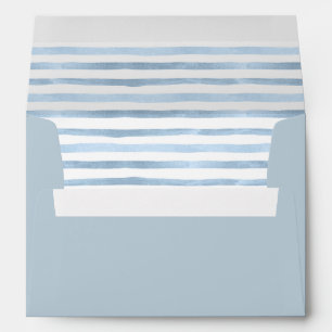 Blue Watercolor Striped Envelope Liner