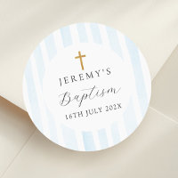 Blue Watercolor Stripes - Baptism