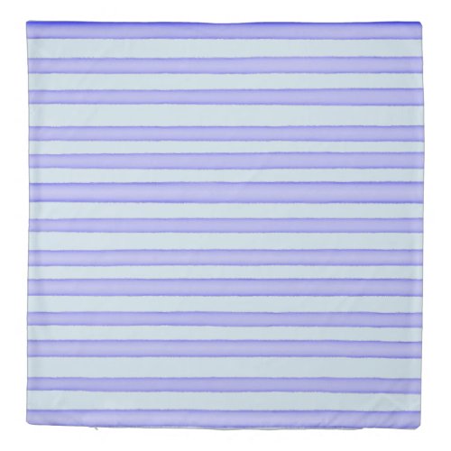 Blue watercolor stripes design duvet cover