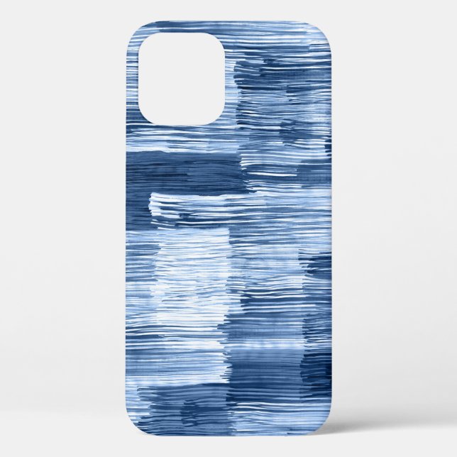 Blue Watercolor Stripes: Geometric Pattern Case-Mate iPhone Case (Back)