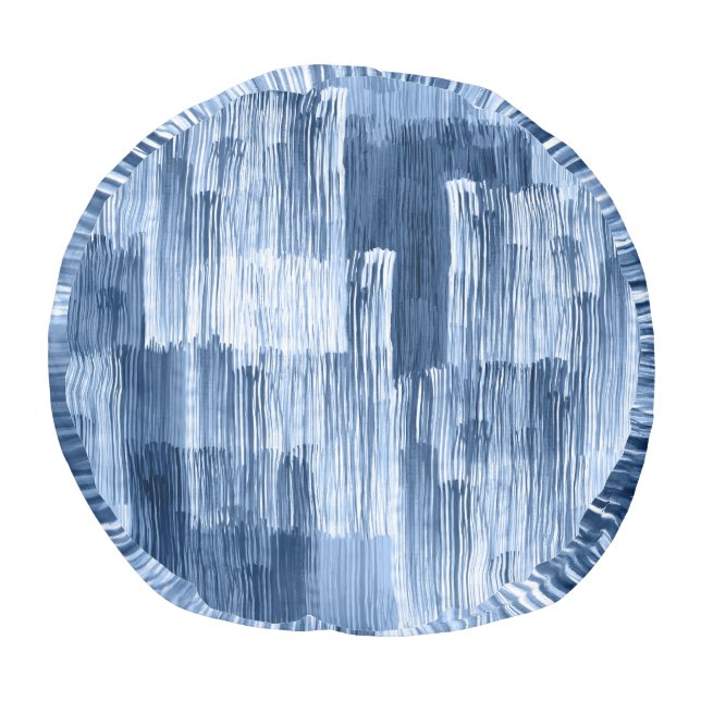 Blue Watercolor Stripes: Geometric Pattern Pouf (Bottom)