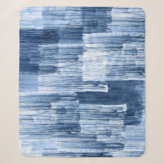 Blue Watercolor Stripes: Geometric Pattern Sherpa Blanket