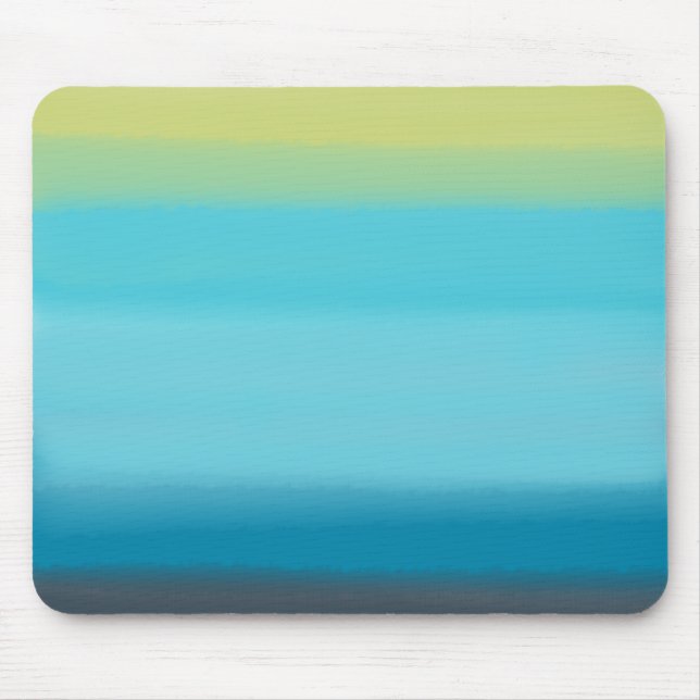 Blue Watercolor Stripes Mouse Pad (Front)