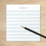 Blue Watercolor Stripes Teacher Name Monogram Notepad<br><div class="desc">Personalized notepad with a custom monogram initial and name header over a light blue watercolor stripe background. Perfect for teacher gifts or personal stationery for your home office! Use the design tools to change the text fonts and colors or further customize your design.</div>