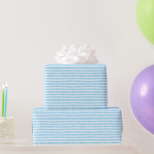  Blue Watercolor Stripes Wrapping Paper