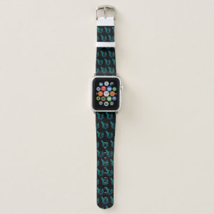 Blue Watercolor Stylized Hummingbird Apple Watch Band