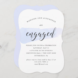 Blue Watercolor Swatch Wedding Engagement Party Invitation