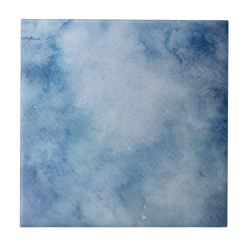Blue Watercolor Texture Ceramic Tile