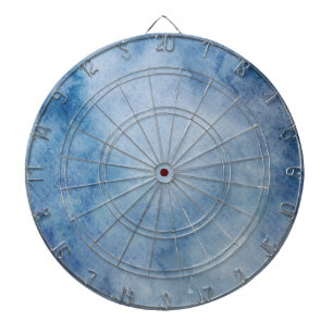 Blue Watercolor Texture Dart Board