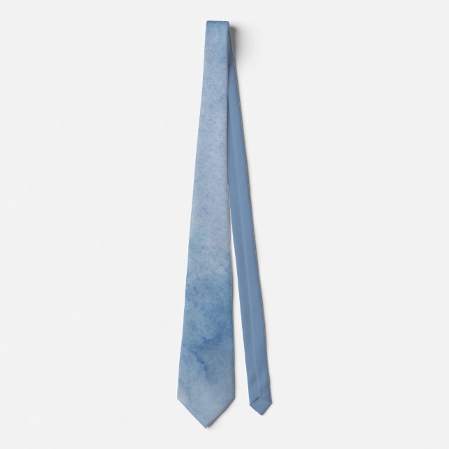 Blue Watercolor Texture Neck Tie (Front)