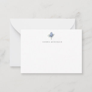 Blue Watercolor Thistle Gift Enclosure Card