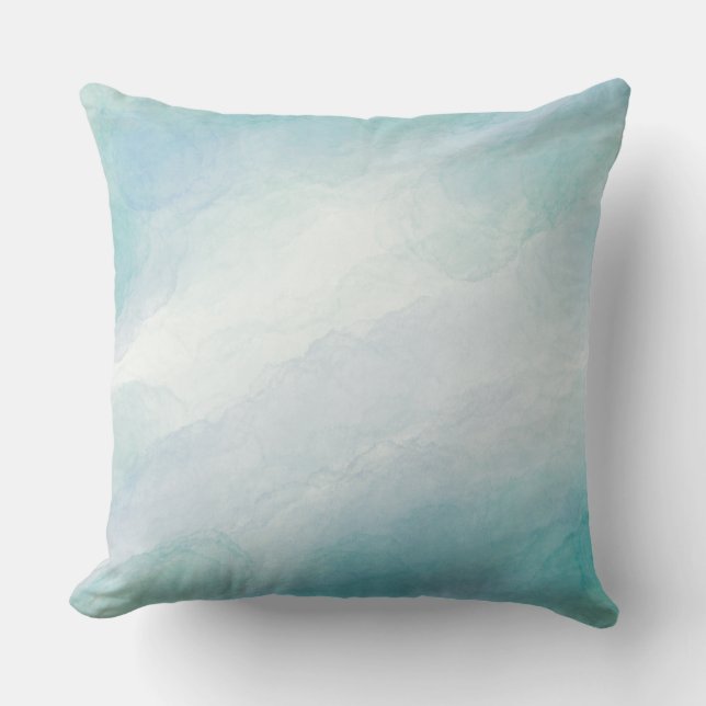 Blue watercolor throw pillow (Front)