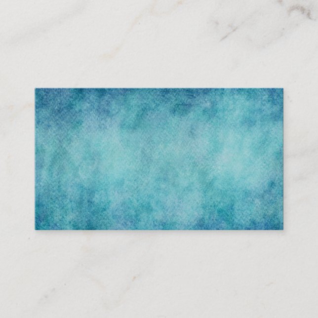 Blue Watercolor Turquoise Paper Background Business Card (Front)