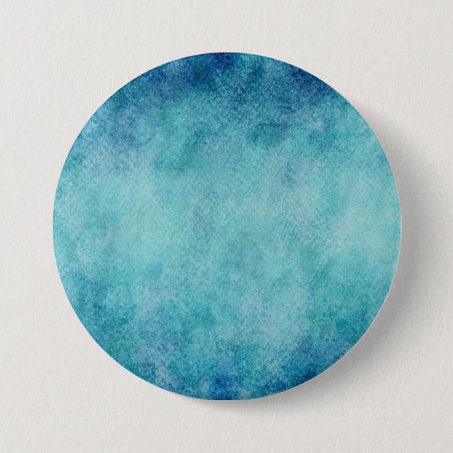 Blue Watercolor Turquoise Paper Background Pinback Button (Front)